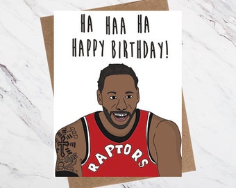 Basketball Birthday Card, Kawhi Leonard Birthday Card, Toronto Raptors Birthday Card, Los Angeles Clippers Birthday Card