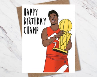 Toronto Raptors Birthday Card, Kyle Lowry Birthday Card, Basketball Birthday Card
