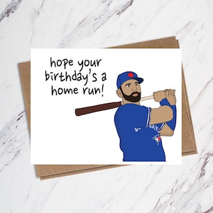 Carte d’anniversaire jose Bautista, Carte d’anniversaire des Blue Jays, Carte d’anniversaire de baseball