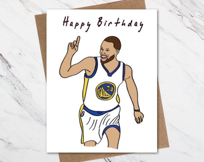 Steph Curry Birthday Card Etsy