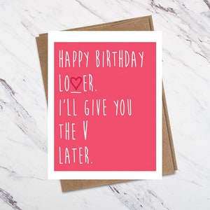 Carte d’anniversaire pour amoureux, carte d’anniversaire drôle, carte d’anniversaire mignonne, carte V later