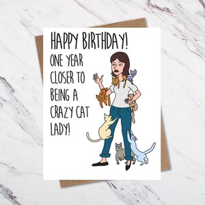 Carte d’anniversaire Crazy Cat Lady, carte d’anniversaire drôle pour Cat Lady, carte d’anniversaire drôle de chat