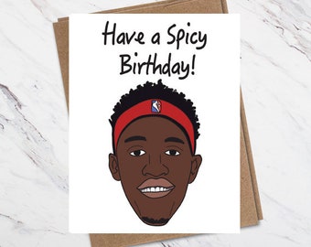 Spicy P birthday Card, Toronto Raptors Birthday Card, Basketball Birthday Card