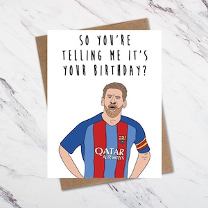 Lionel Messi Birthday Card, Football Birthday Card, Soccer Birthday Card