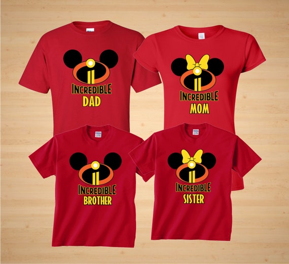 Incredibles Mom Dad Son Daughter Minnie Mickey Matching Etsy
