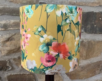 Velvet Wild Flower Meadow - Dreamy Velvet Ocher Lampshade