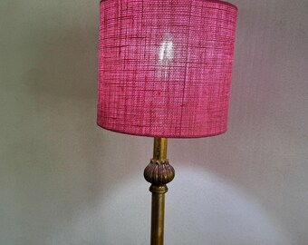 Natural Hessian - Bubblegum - Handmade Lampshade