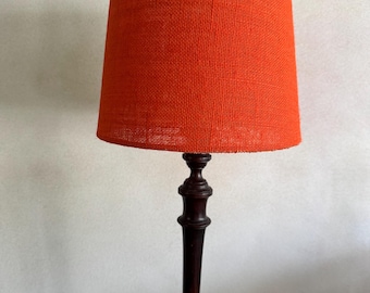 Natural Hessian - Tangerine - Handmade Lampshade - Empire
