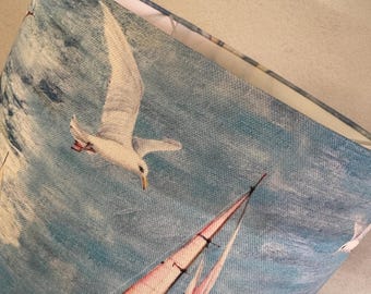 Coastal Sail Away and Seagulls Design Handmade Lampshade