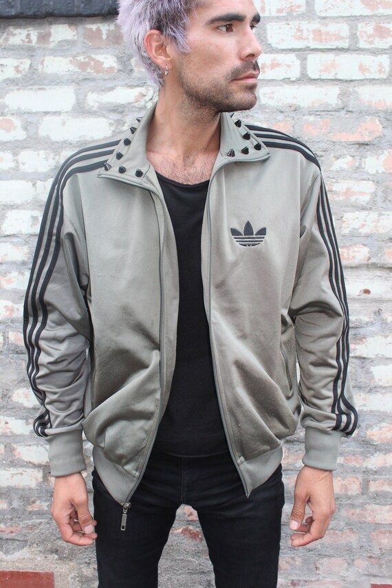 olive green adidas track jacket