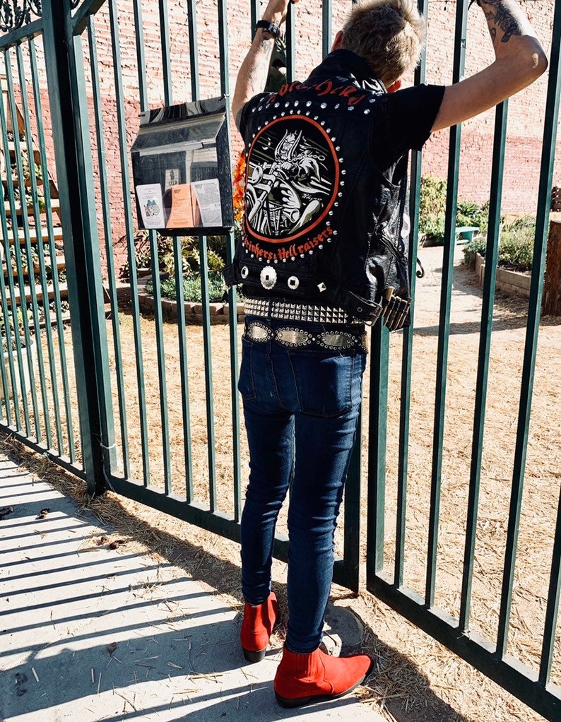 Mot\u00f6rhead Beer Drinkers and Hellraisers Studded Battle Vest x DIY x Faux Leather Motorcycle Vest x Ace Of Spades x Punk Vest x Heavy Metal