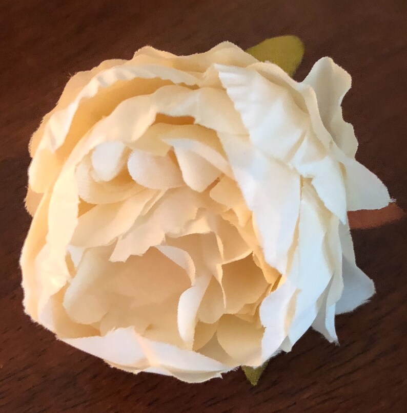 Two Ivory Peony Artificial Flower Heads