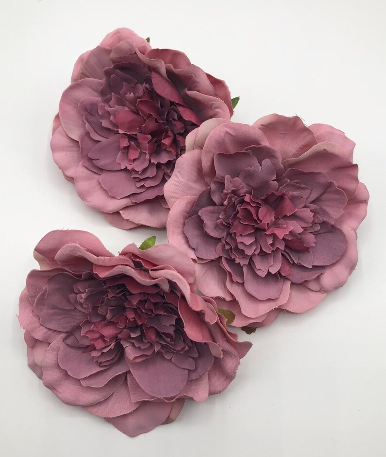 Artificial Flower Heads Three Mauve Peonies
