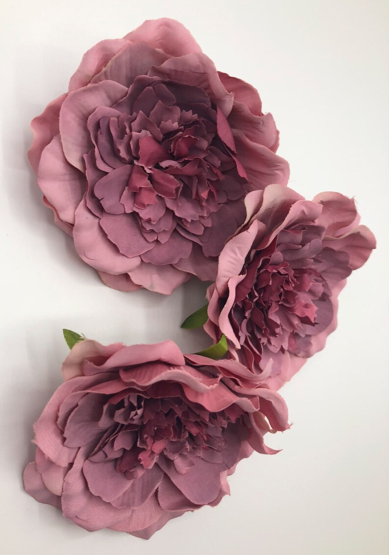 Artificial Flower Heads Three Mauve Peonies