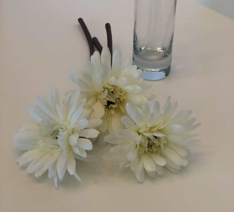 Three 9 White Gerbera Daisies