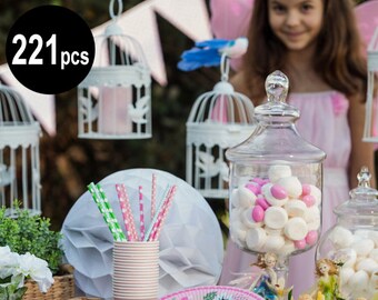 221 pcs Fairy partyware, fairy party supplies, garden fairy birthday party, fairy theme party, party decorations