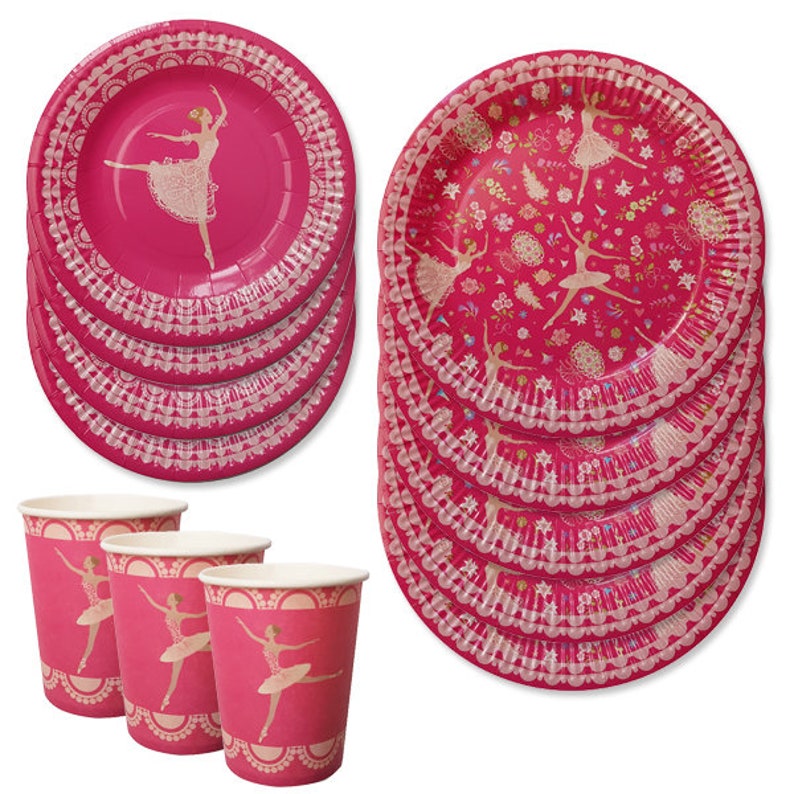 ballerin party plates ballerina party set 221 pcs Ballerina partyware ballerina party supplies birthday party decorations