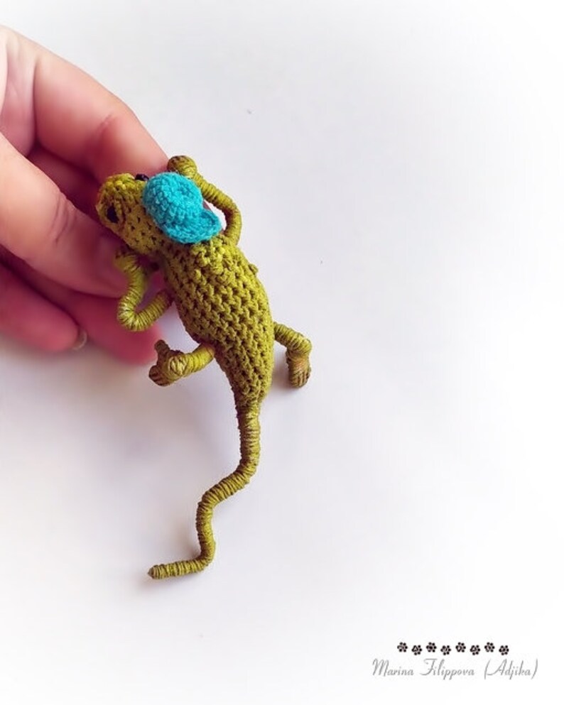 Miniature Lizard Crochet Pattern Lizard Figurine Patterns Free Etsy