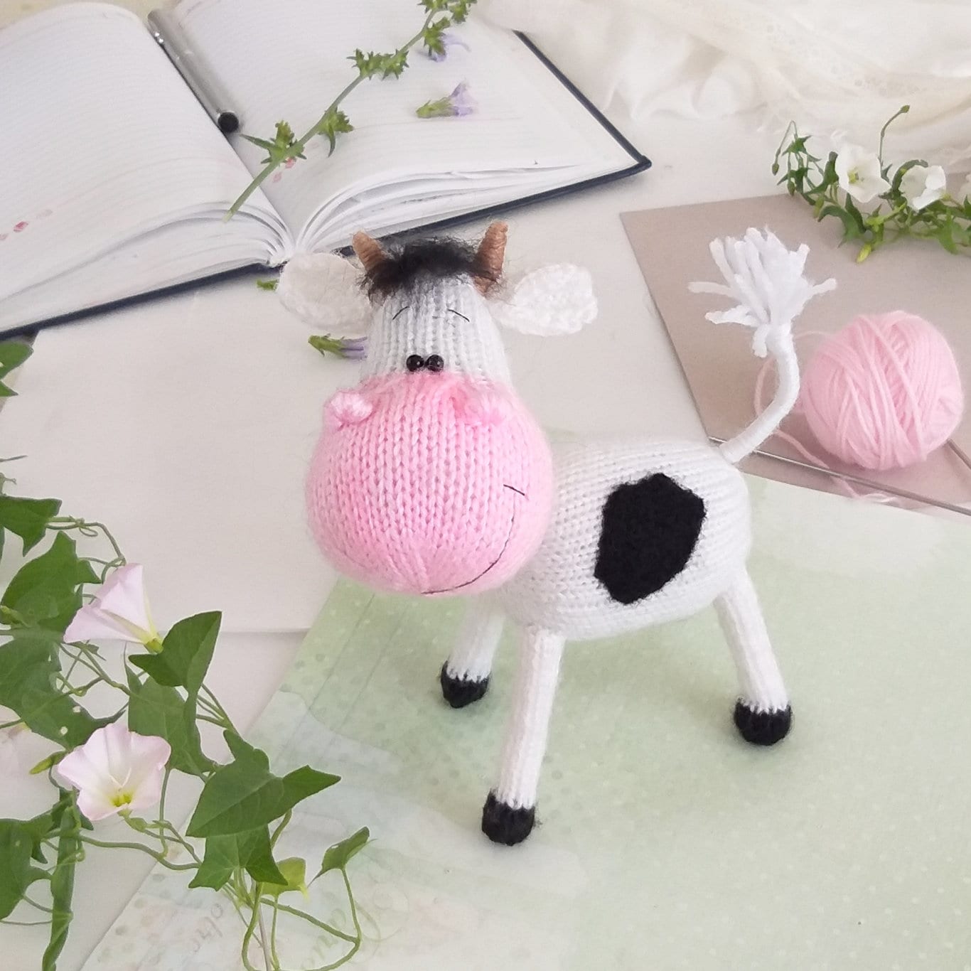 COW knit pattern highland cow miniature toy handmade gifts Etsy