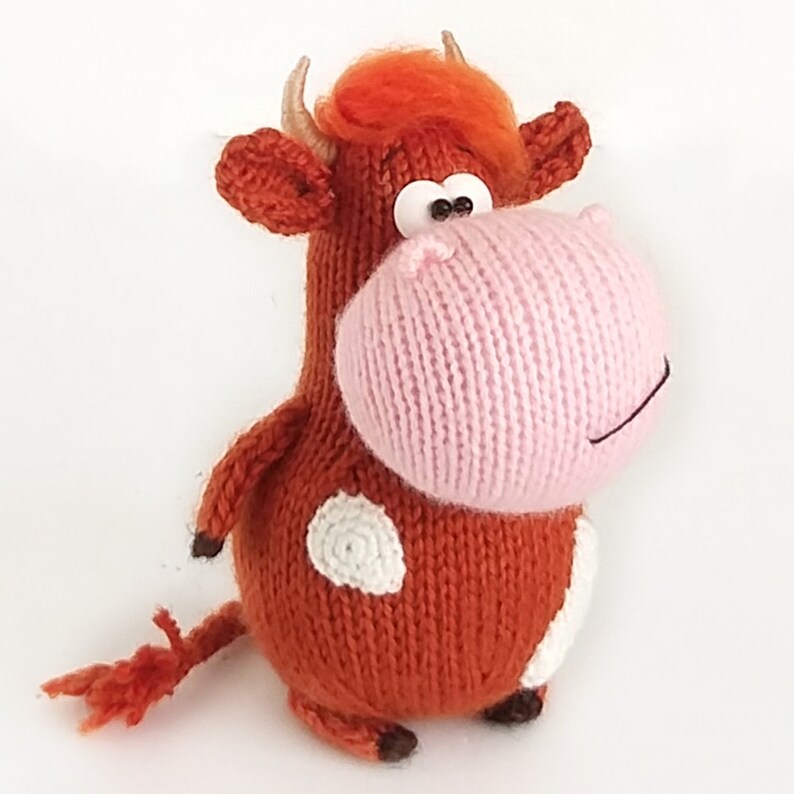 Cow knit pattern toys highland cow amigurumi pattern knitted Etsy