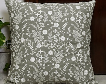 Pillow Cover Cotton Embroidery Cushion Throw Lumbar Embroidered Decorative Home Decor Pillowcase Sham House Warming Bridal Shower Wedding
