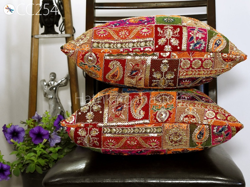 Embroidered Cushion Pillowcase Cover Handmade Embroidery Throw Pillow Cover Square Decorative Home Decor Pillow Cover