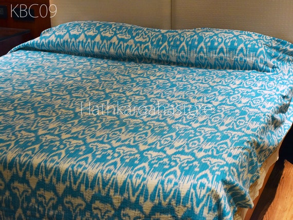 Indian Cotton Floral Bedspread Kantha Gudari Quilt Z-07