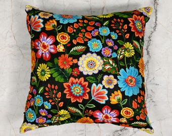 Boho bestickter Kissenbezug, handgefertigte Stickerei, Kissenbezug, dekorative Heimdekoration, Einweihung, Brautparty