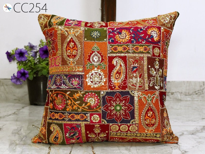 Handmade Embroidery Throw Pillow Decorative Home Decor Pillow Cover Silk Pillowcase Cushion Cover