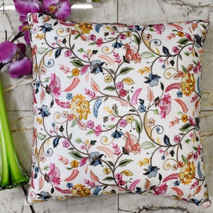 Ivory Embroidered Cushion Cover Decorative Home Decor Pillow Cover Handmade Embroidery Throw Pillow House Warming Bridal Shower Wedding Gift