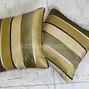 Taffeta Silk Cushion Cover Beige Handmade Pure Silk Throw Pillow Decorative Christmas Home Decor House Warming Bridal Shower Wedding Gift