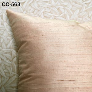 Pink Cushion Cover Square, Indian Dupioni Pure Silk Luxury Cushion Pillowcase, Decorative Pillow Cover For Sofa Bed Throw Designer Handmade