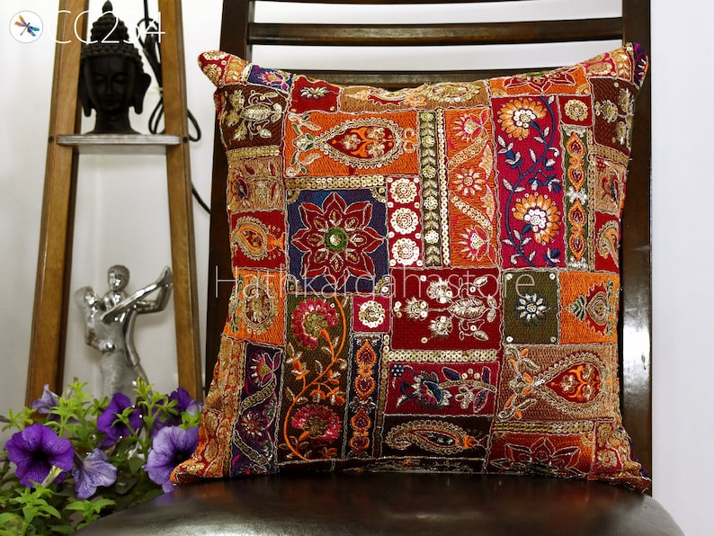 Embroidered Cushion Cover Handmade Embroidery Throw Pillow Decorative Home Decor Pillow Cover Luxury Home Decor