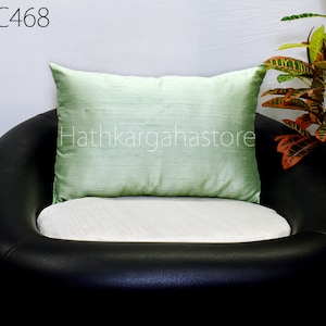 Pistachio Green Dupioni Pure Silk Cushion Cover, Custom Handmade Throw Pillow, Decorative Home Decor Silk Pillowcase, Wedding Gift Her/Him