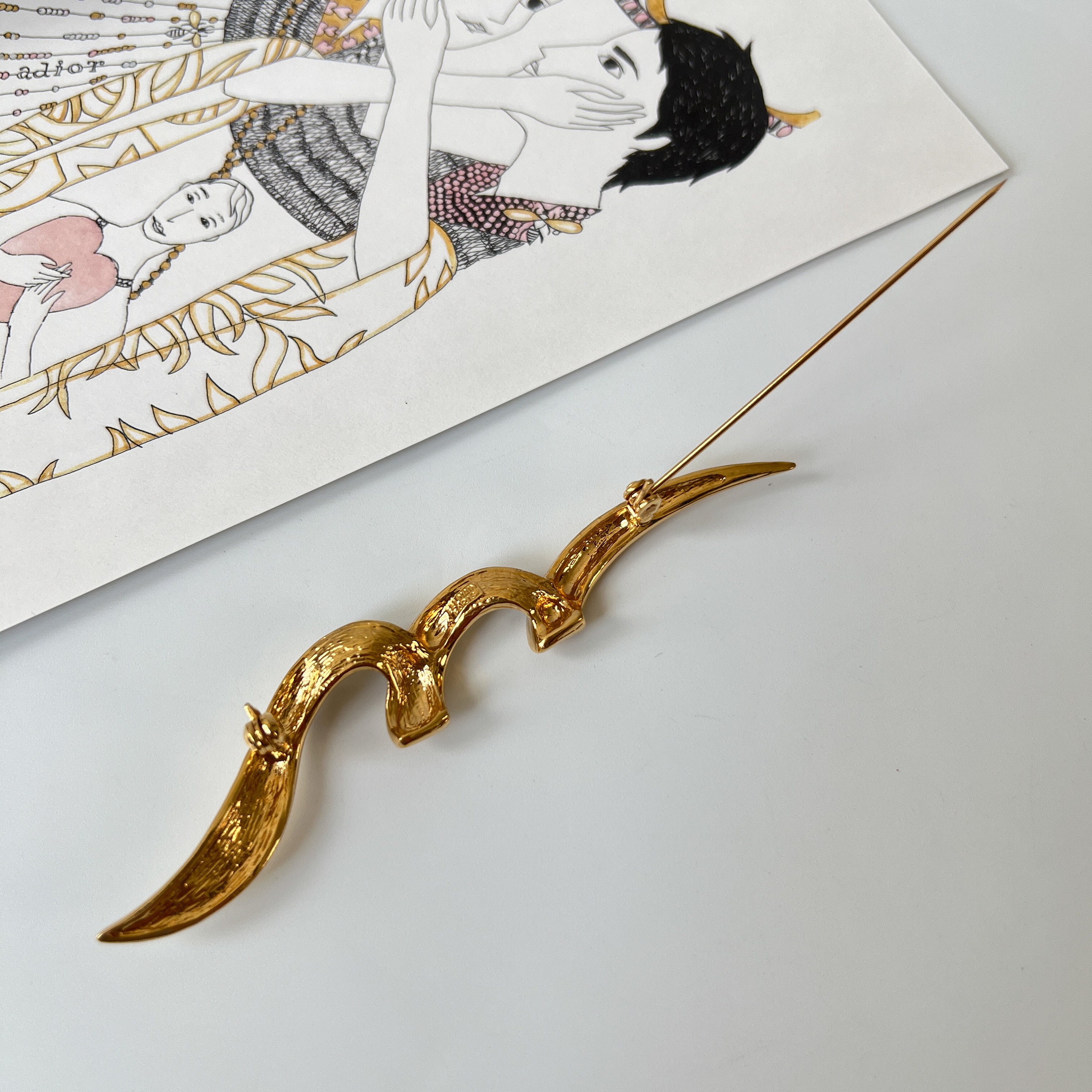 Balmain Paris Vintage Gold Plated Crystal Brooch - Etsy