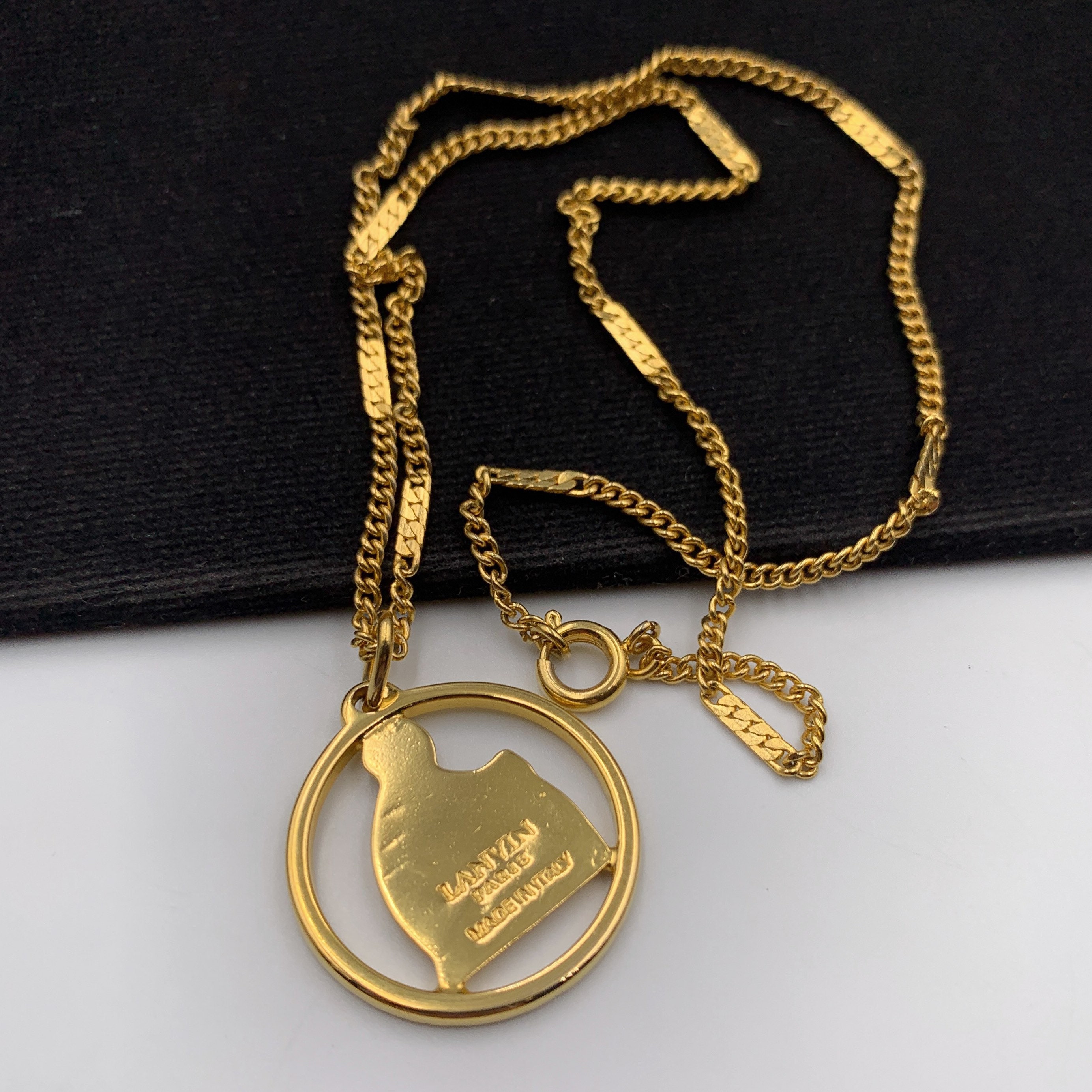 Broche Vintage Lanvin Paris - Motif Mère Et Fille En Ton Or, Métal, Petit Format - Pièce D’occasion De Collection