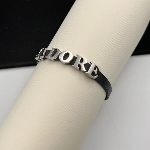 Christian Dior Vintage JADORE Leather Bracelet - image 3