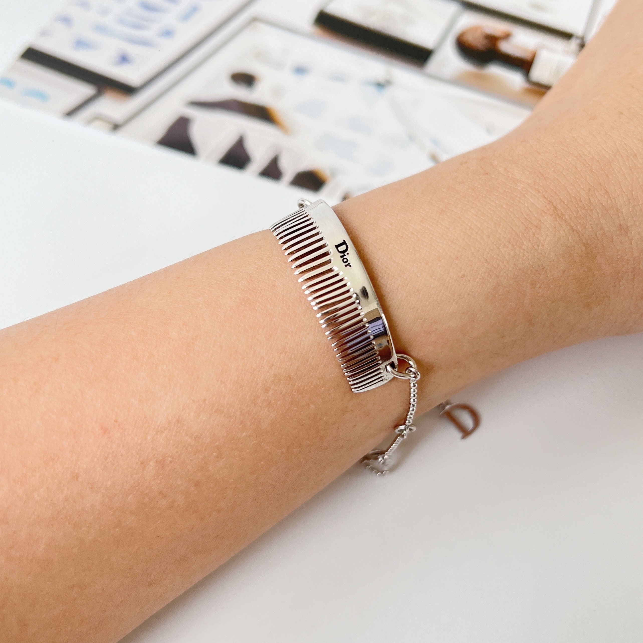 Christian Dior Vintage Comb With D Logo Chain Link Bracelet - Etsy