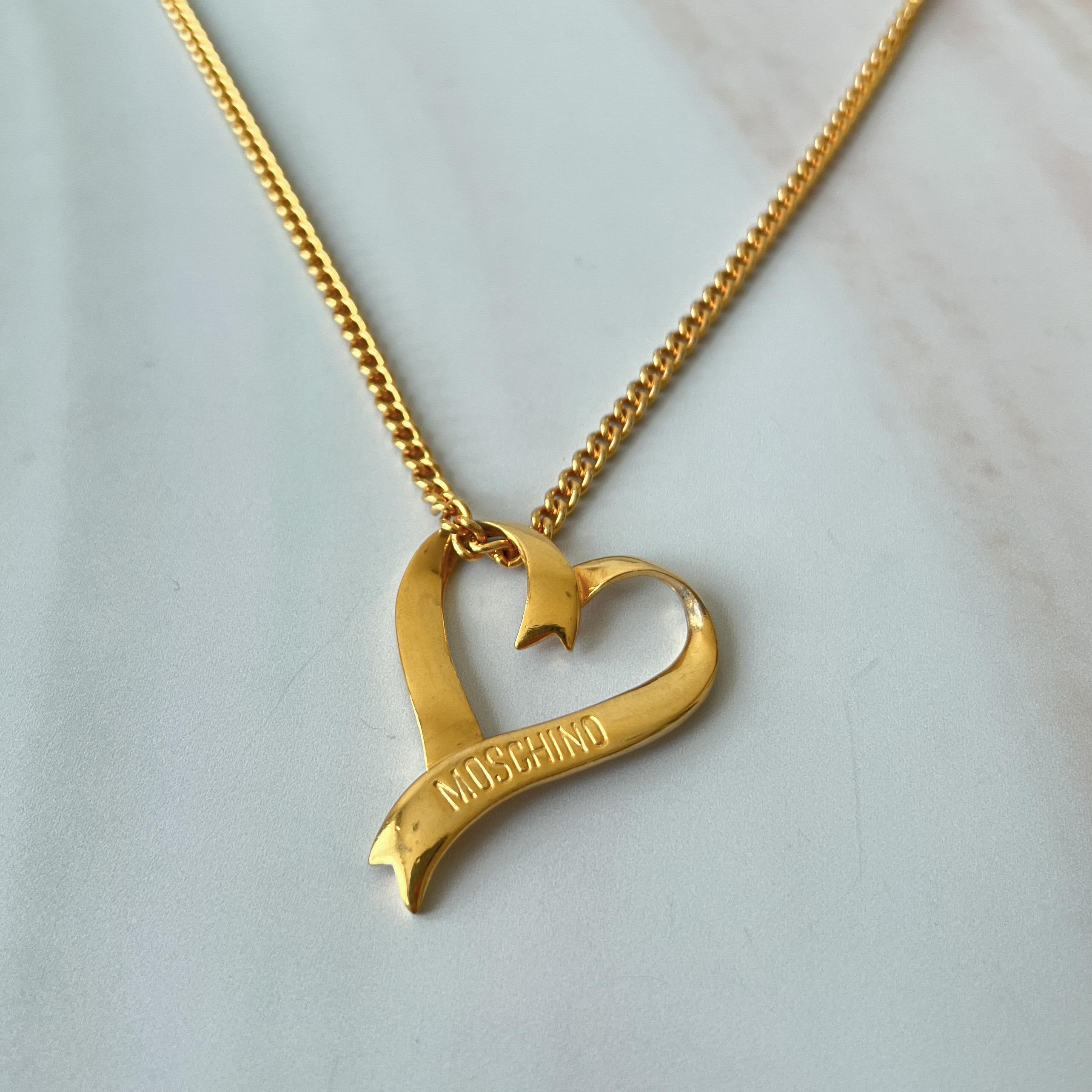 MOSCHINO Vintage Heart Pendant Necklace - Etsy