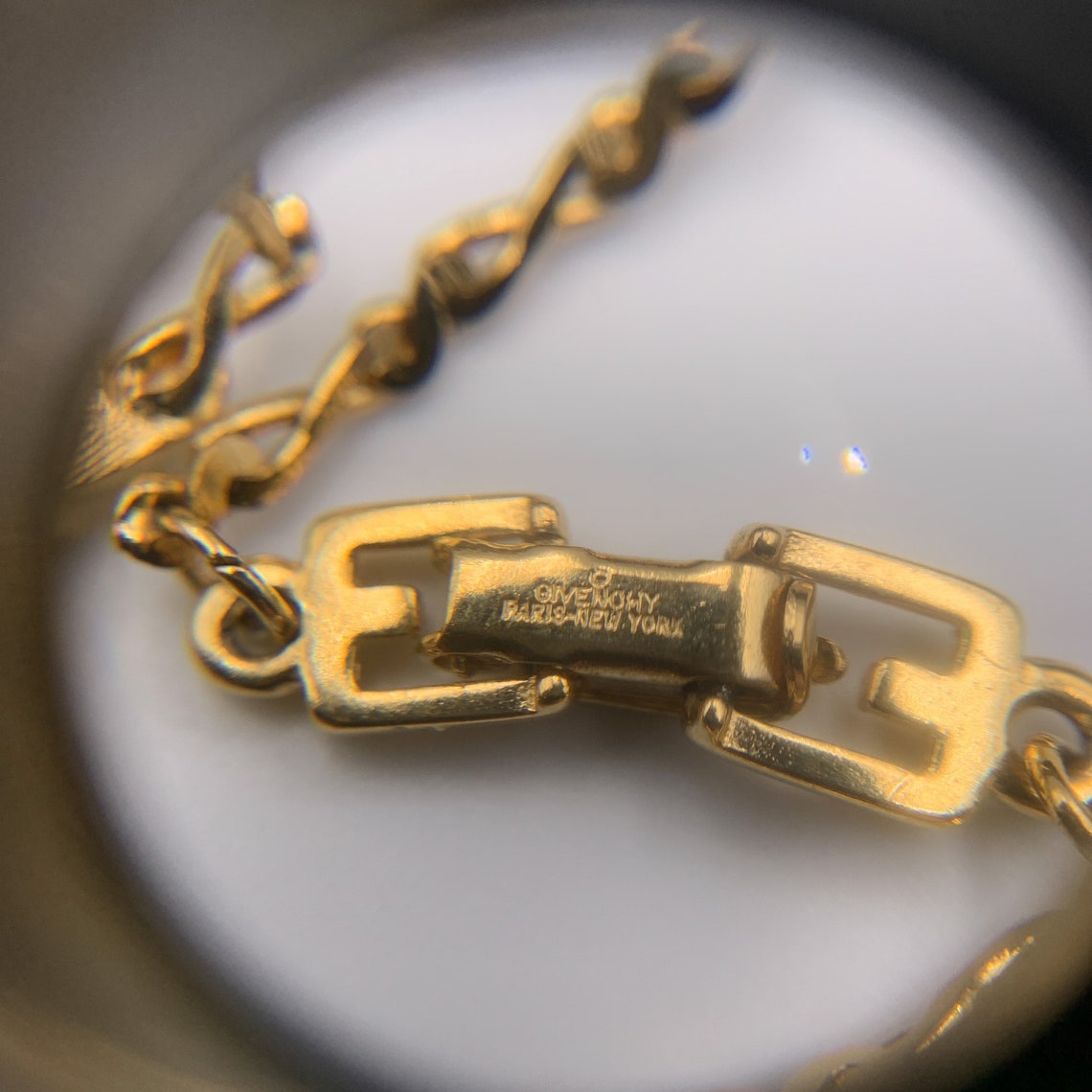 GIVENCHY Vintage Crystal Chain Link Necklace Etsy