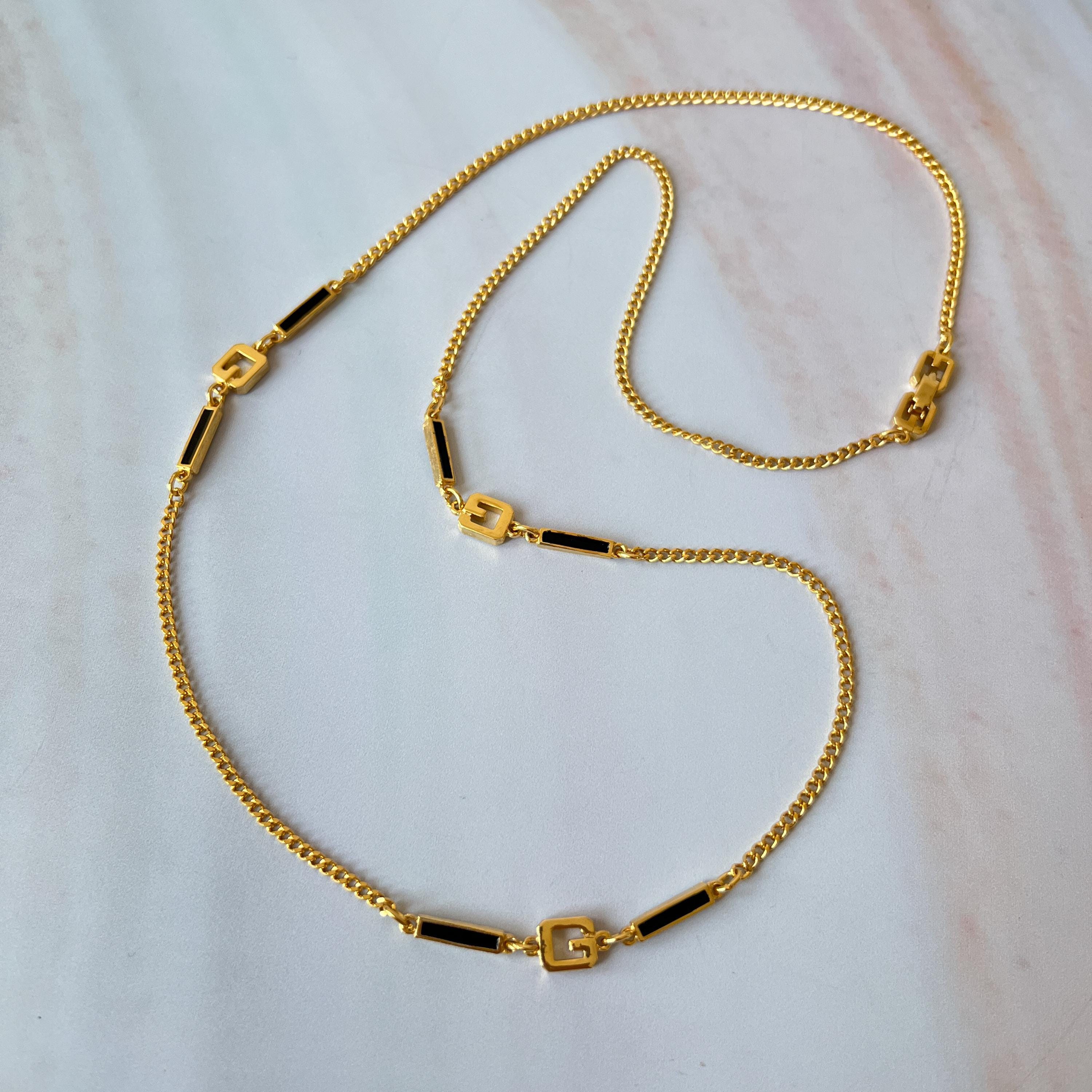 GIVENCHY Vintage G Logo Long Necklace - Etsy