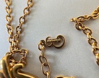 Burberry ネックレス　Bロゴ（一部劣化有り。商品説明をお読みください） バーバリー ヴィンテージ B ロゴ ゴールド メッキ ペンダント