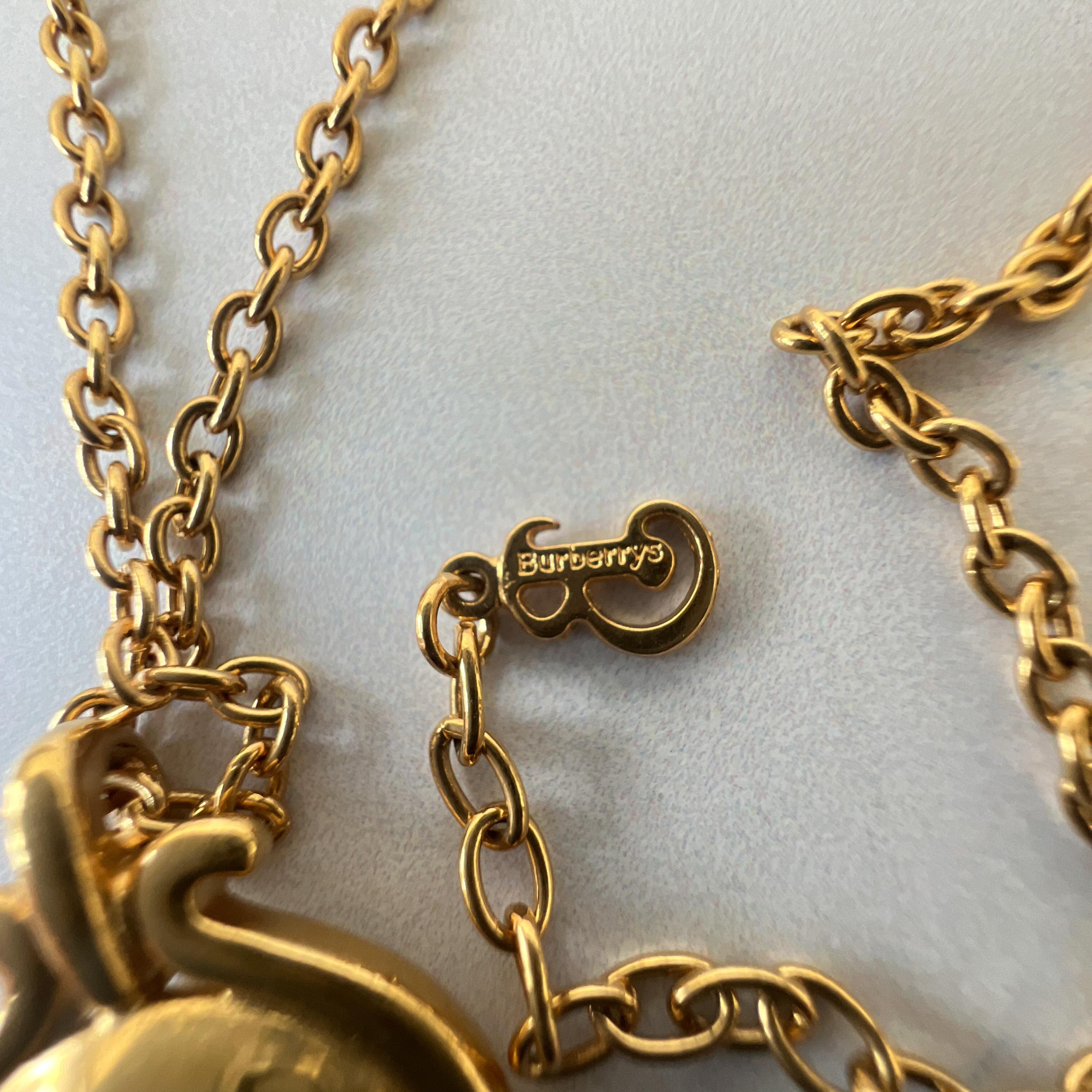 バーバリー ヴィンテージ B ロゴ ゴールド メッキ ペンダント