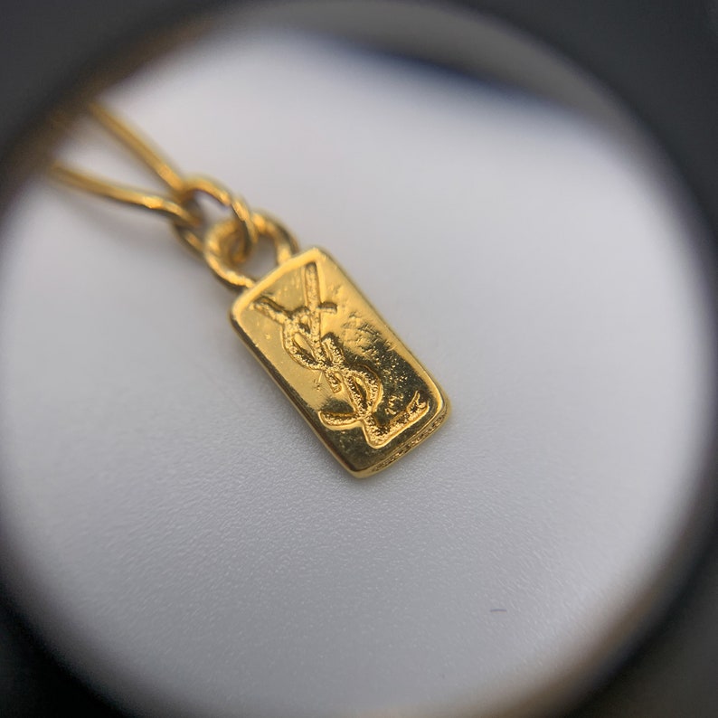 YSL Vintage Gold Plated Pendant Necklace