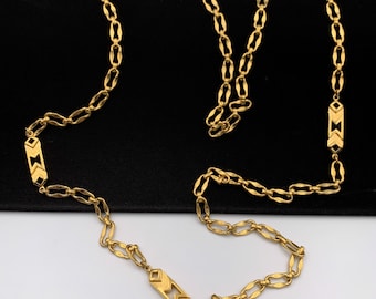 GIVENCHY Vintage Gold Plated Long Chain Necklace - Etsy UK