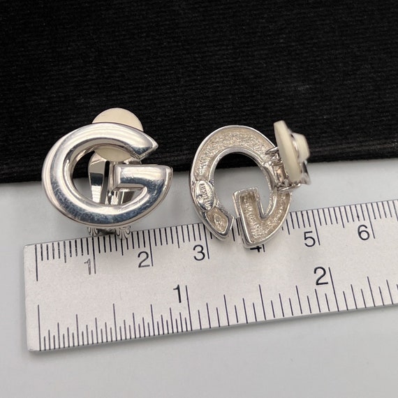 GIVENCHY Vintage Silver Plated G Logo Clip on Ear… - image 8