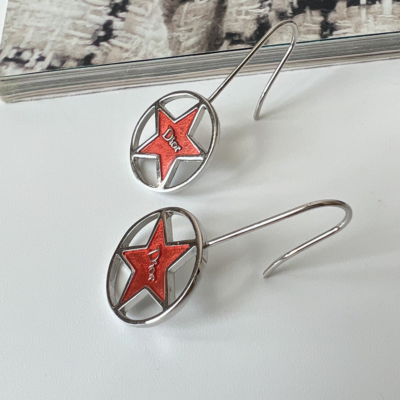 Christian Dior Vintage Logo Star Gold Plated Earrings - Etsy