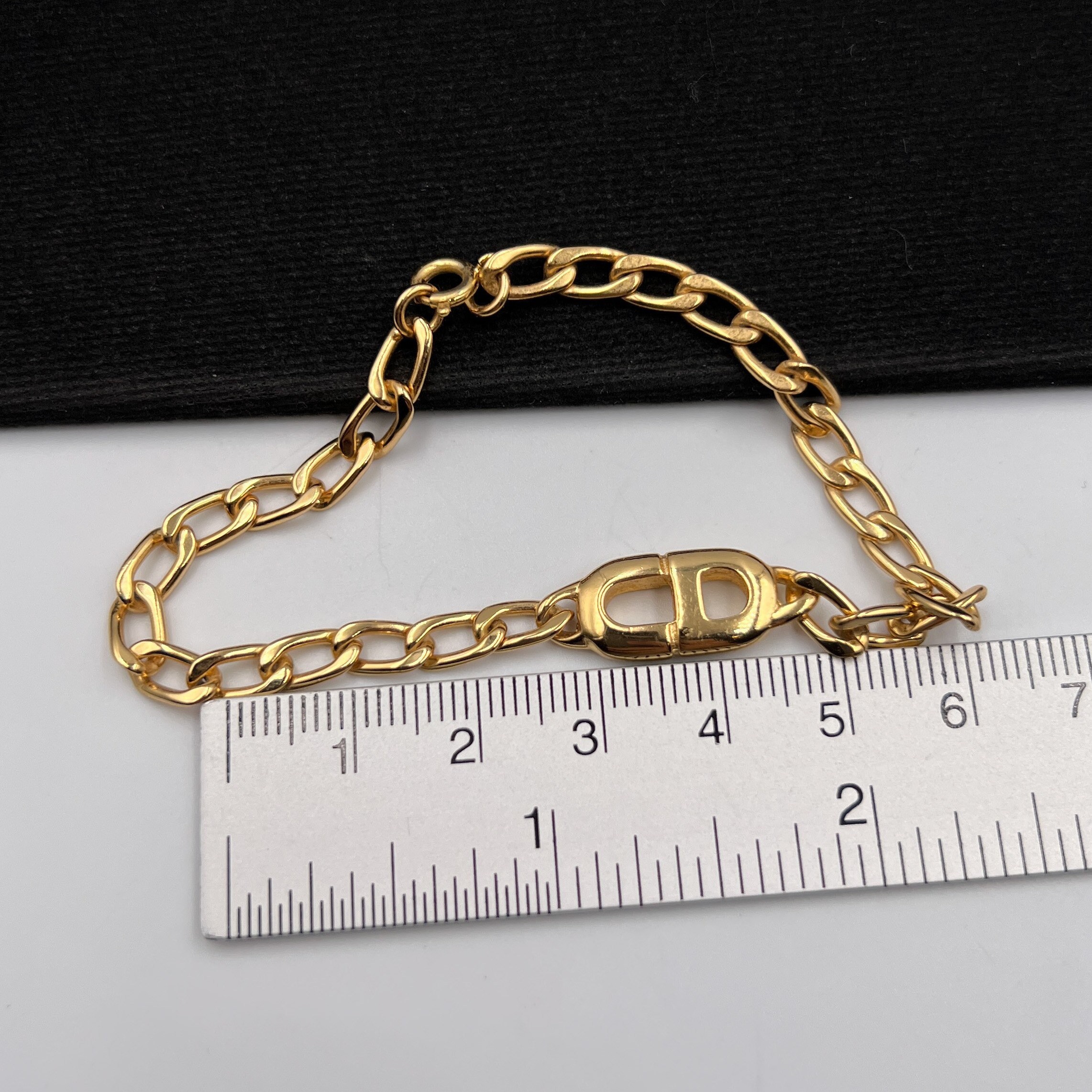 アクセサリー Vintage Dior CD Logo Gold Chain Bracelet CHRISTIAN DIOR Bracelet Bangle Chain AUTH Logo Vintage CD