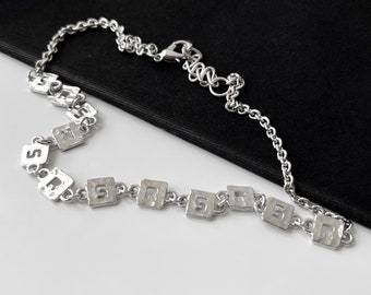 ソニアリキエル ヴィンテージ SR ロゴ チェーンリンク シルバーメッキ