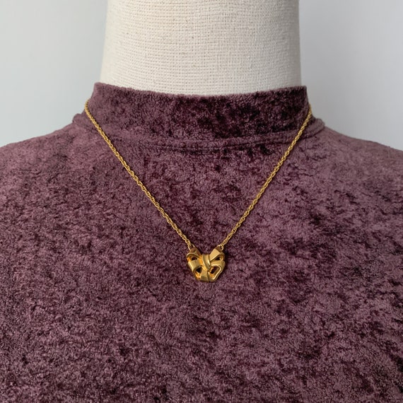 LANVIN Vintage Gold Plated Bow Necklace - Etsy